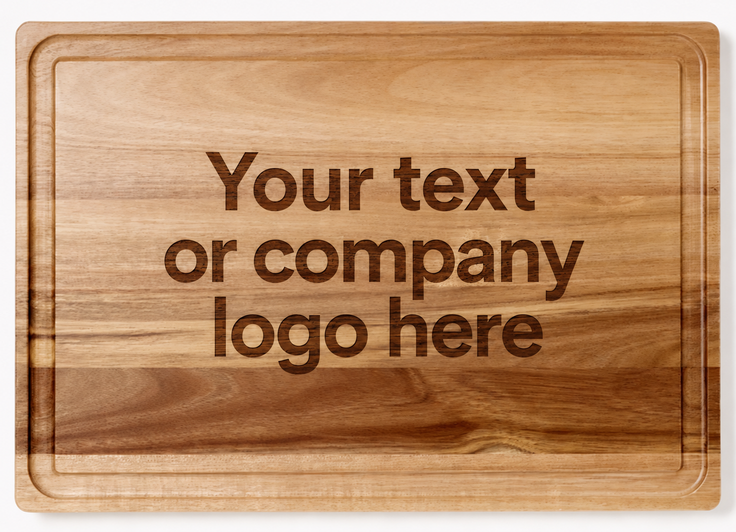 Acacia Wood engraved with Your text or company logo here