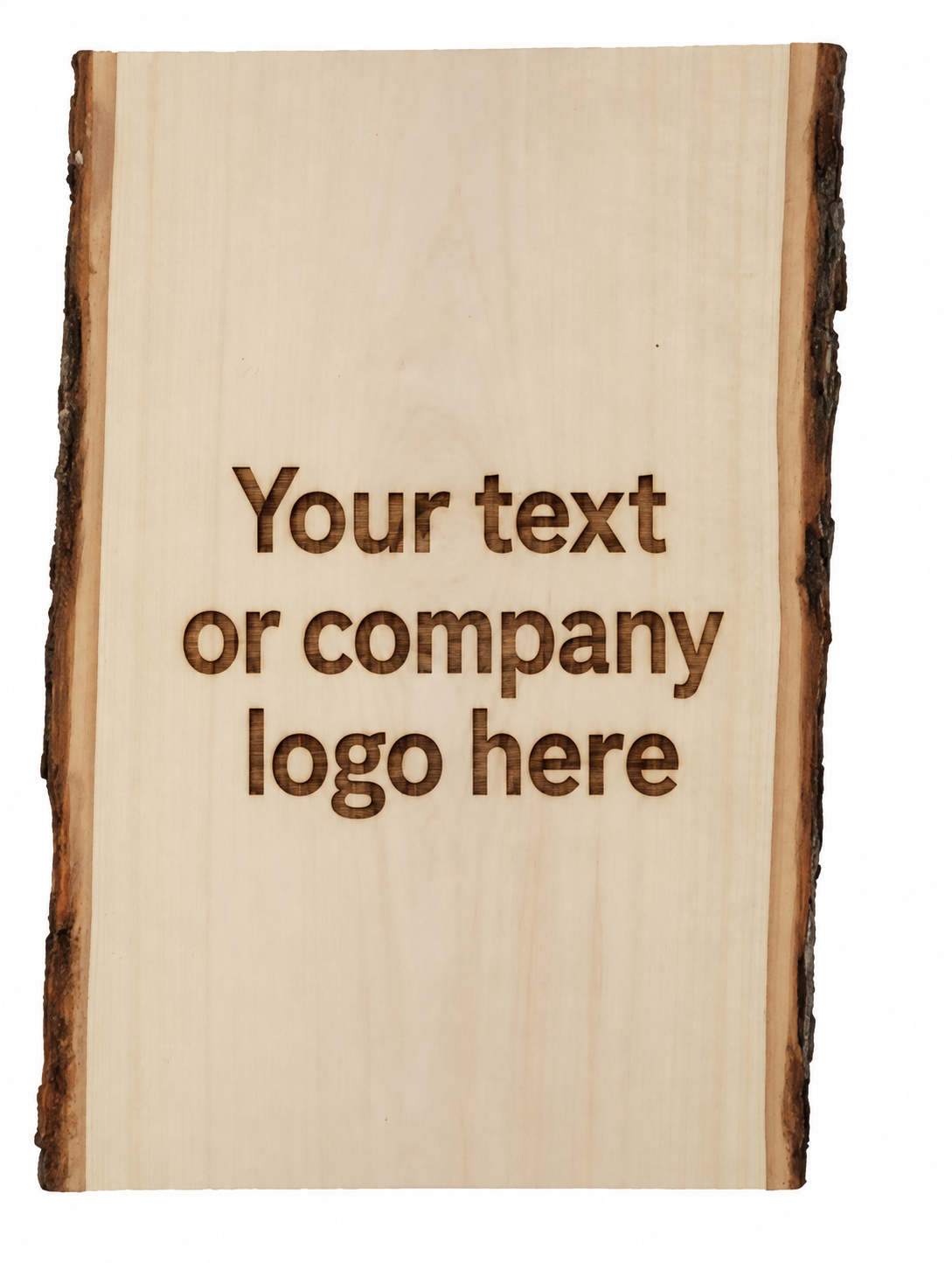 Basswood engraved with Your text or company logo here