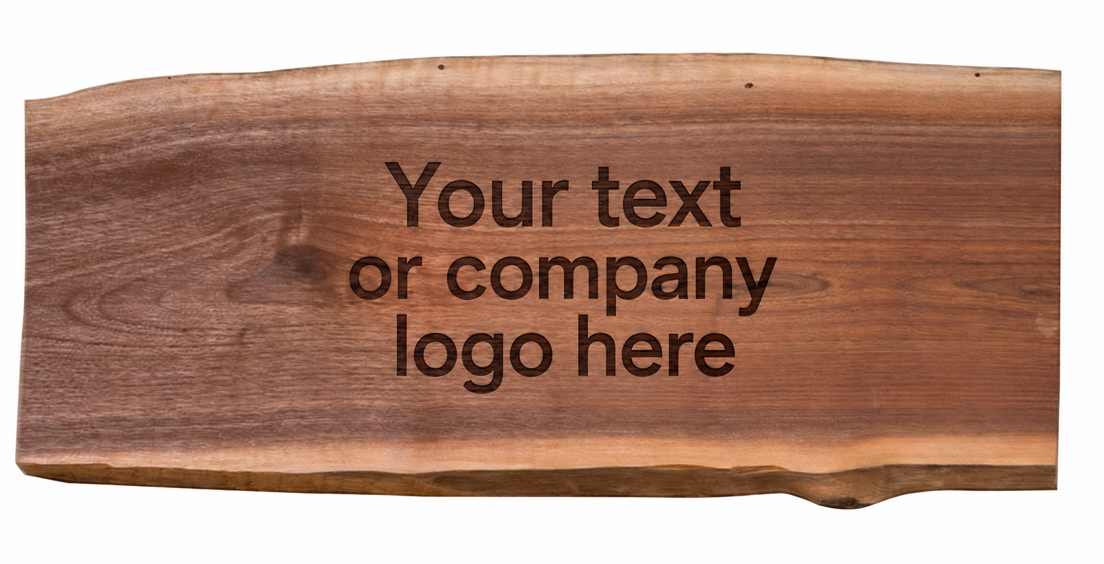 Walnut Slab engraved with Your text or company logo here